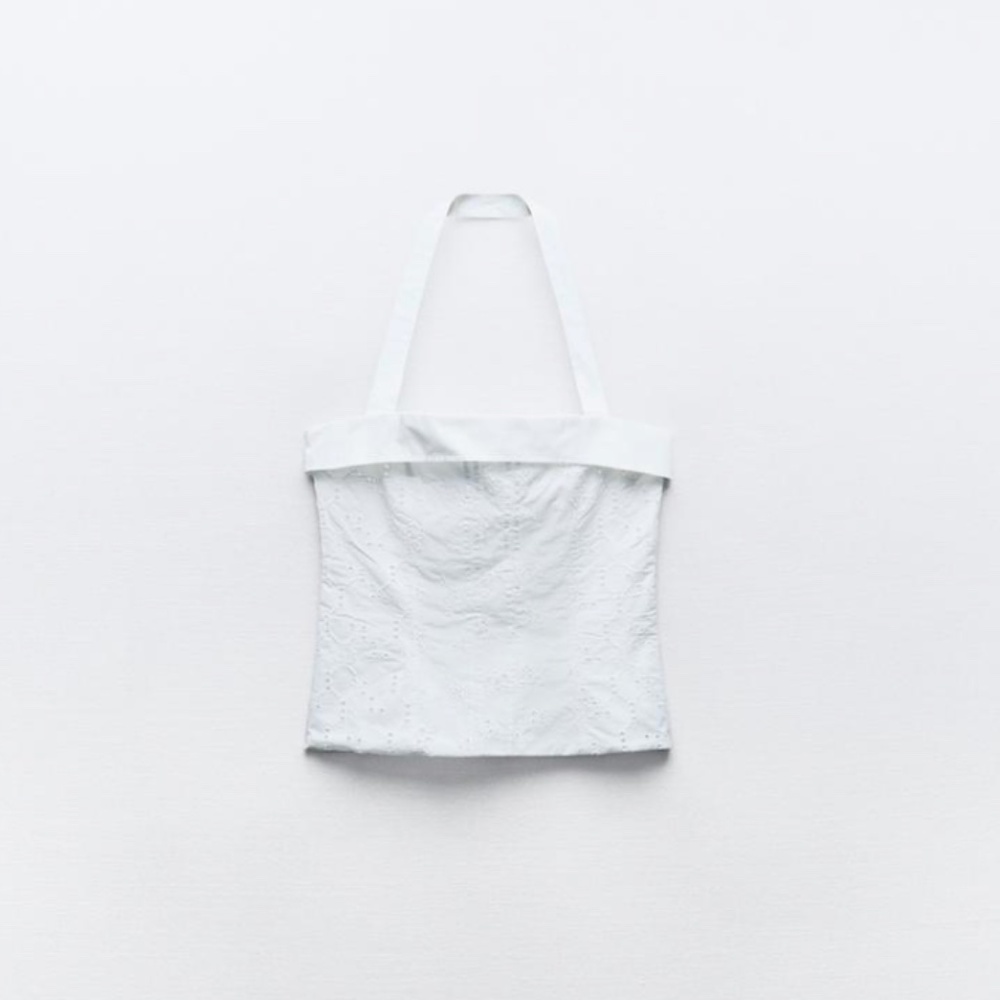 Zara Embroidered Halter Top